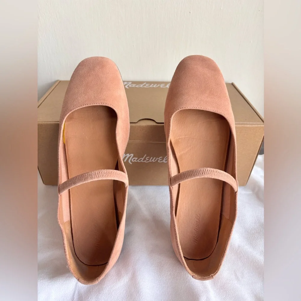 Madewell Gorgeous Greta Ballet Flat Mary Jane Nude Sand Color - Picture 6 of 9
